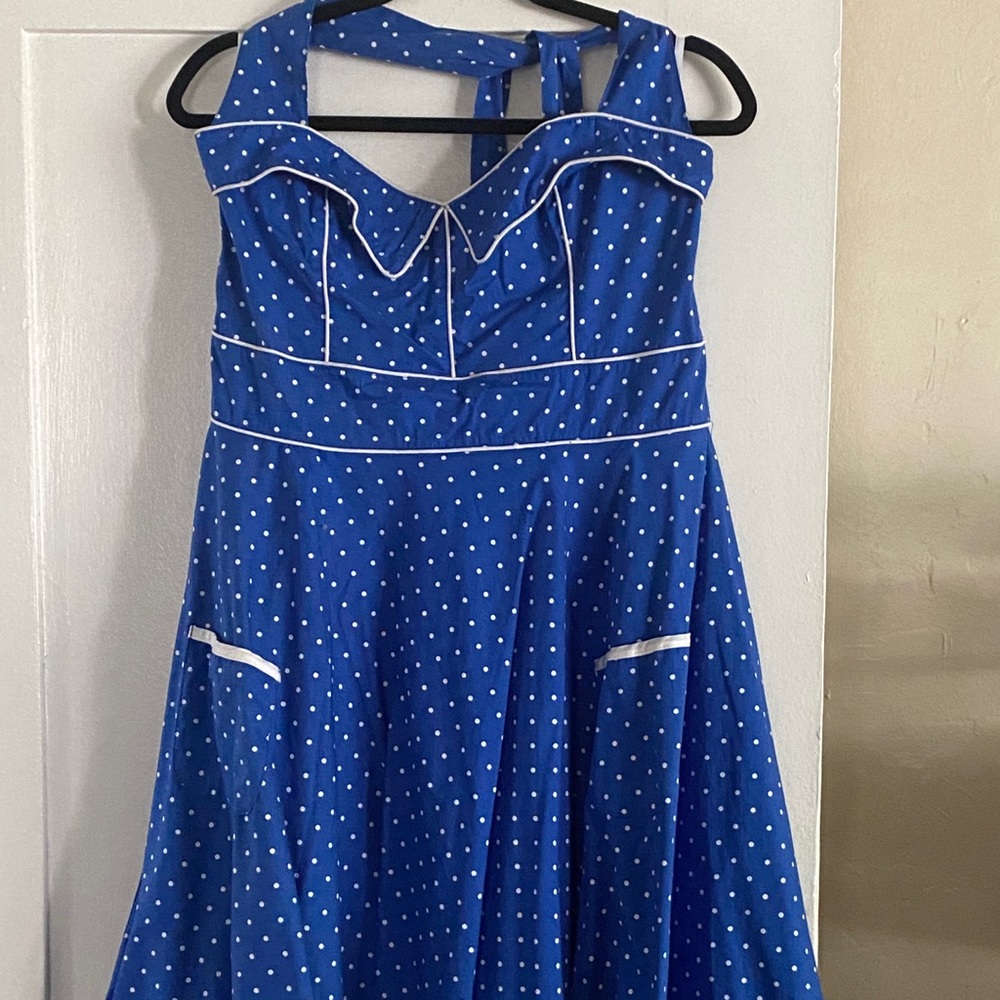 Blue Polkadot ModCloth Hell Bunny Vixen Dress XXL